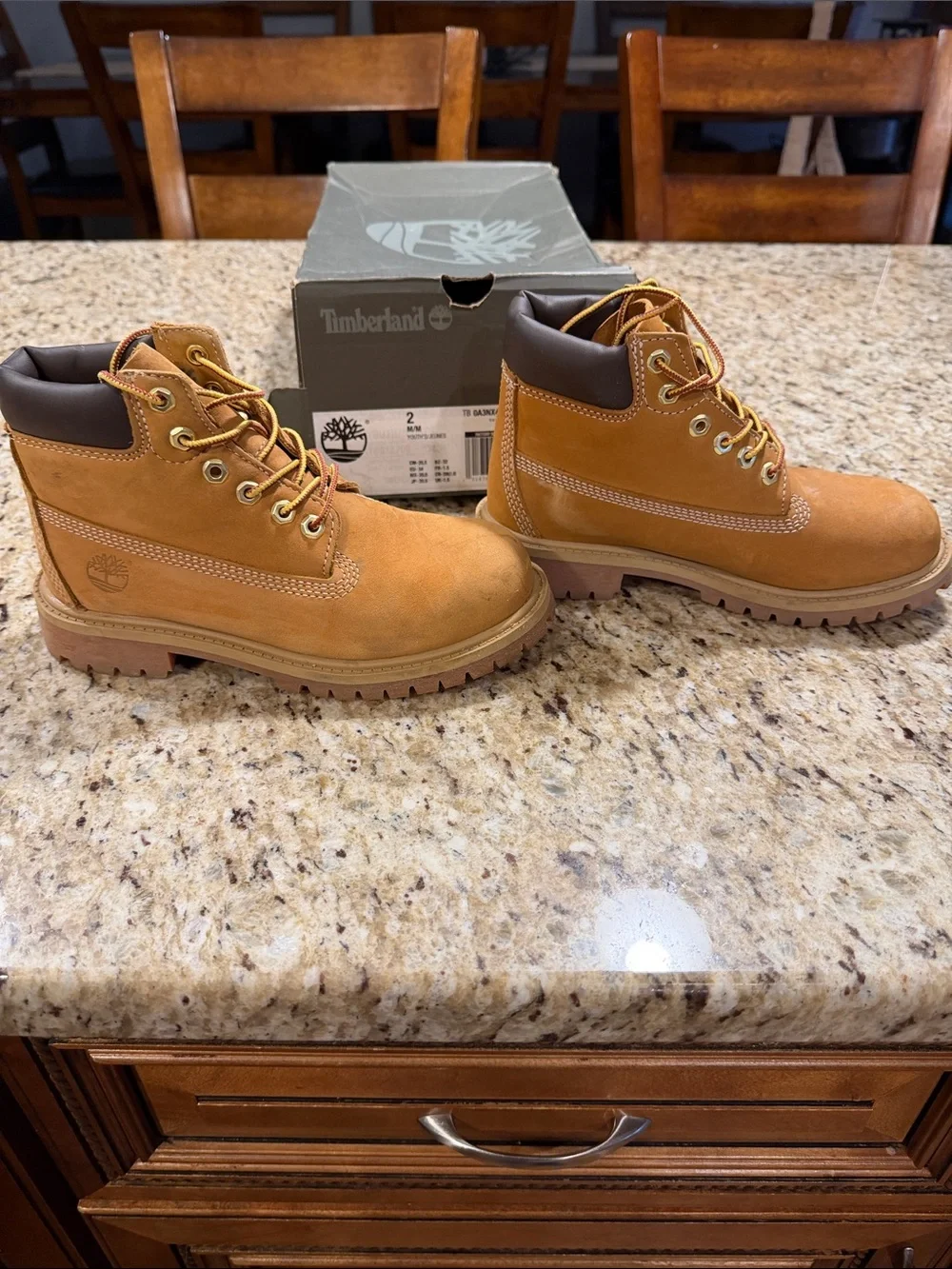 Timberland Boys Wheat Brown Premium Work Boots barely worn!